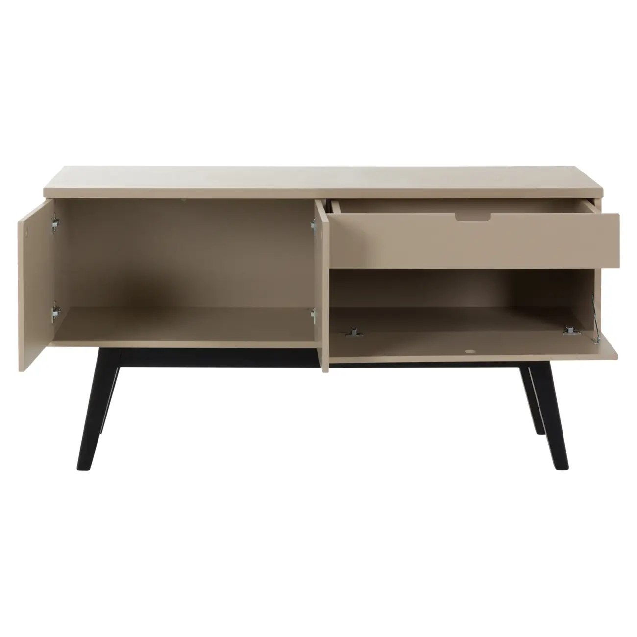 BUFFET 3 PORTAS/1 GAVETA 1,40 M X 40 CM BARTÔ - CAMELO/PRETO - Foto 3