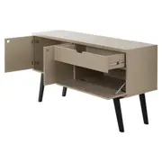BUFFET 3 PORTAS/1 GAVETA 1,40 M X 40 CM BARTÔ - CAMELO/PRETO - Foto 4