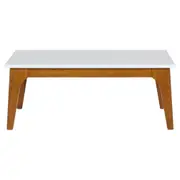 MESA DE CENTRO 90 CM X 50 CM ADAMS - NOZES/BRANCO - Foto 1