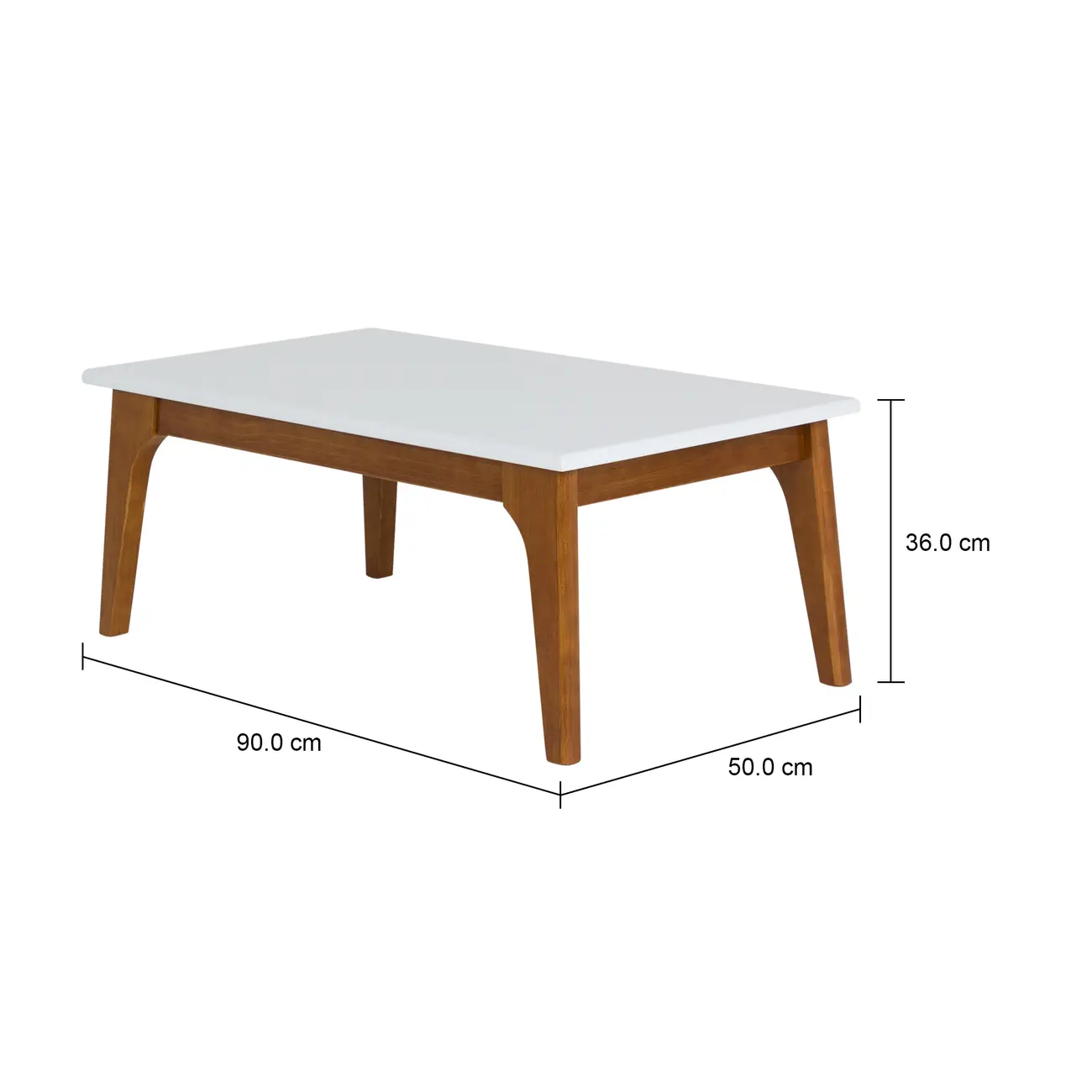 MESA DE CENTRO 90 CM X 50 CM ADAMS - NOZES/BRANCO - Foto 6