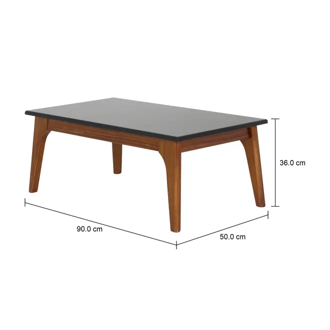 MESA DE CENTRO 90 CM X 50 CM ADAMS - NOZES/PRETO - Foto 6