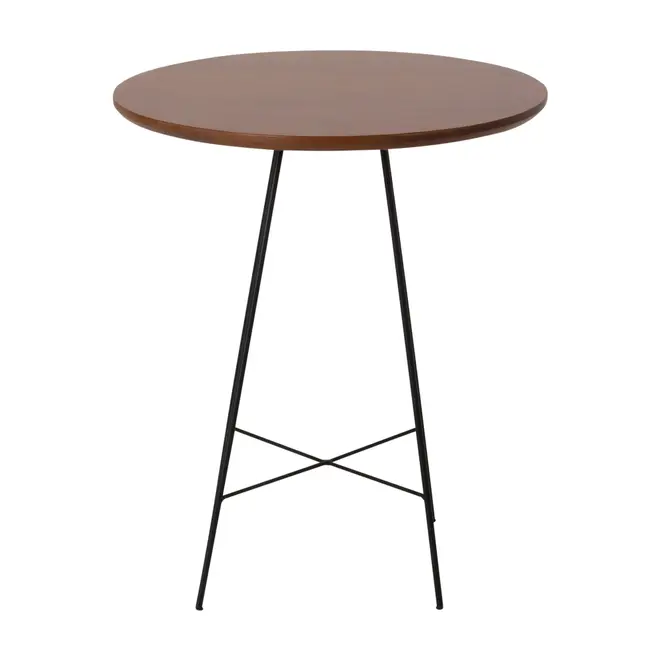 MESA LATERAL ALTA REDONDA 55 CM MID CENTURY - NOZES/PRETO - Foto 1