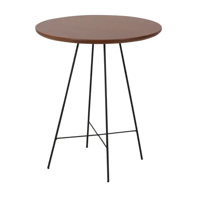 MESA LATERAL ALTA REDONDA 55 CM MID CENTURY - NOZES/PRETO - Foto 2