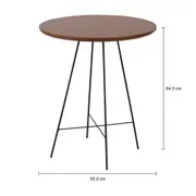 MESA LATERAL ALTA REDONDA 55 CM MID CENTURY - NOZES/PRETO - Foto 4