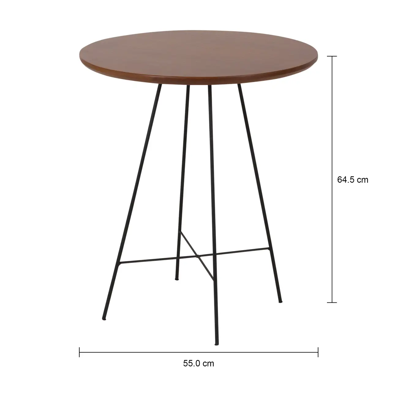 MESA LATERAL ALTA REDONDA 55 CM MID CENTURY - NOZES/PRETO - Foto 4