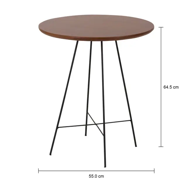 MESA LATERAL ALTA REDONDA 55 CM MID CENTURY - NOZES/PRETO - Foto 4