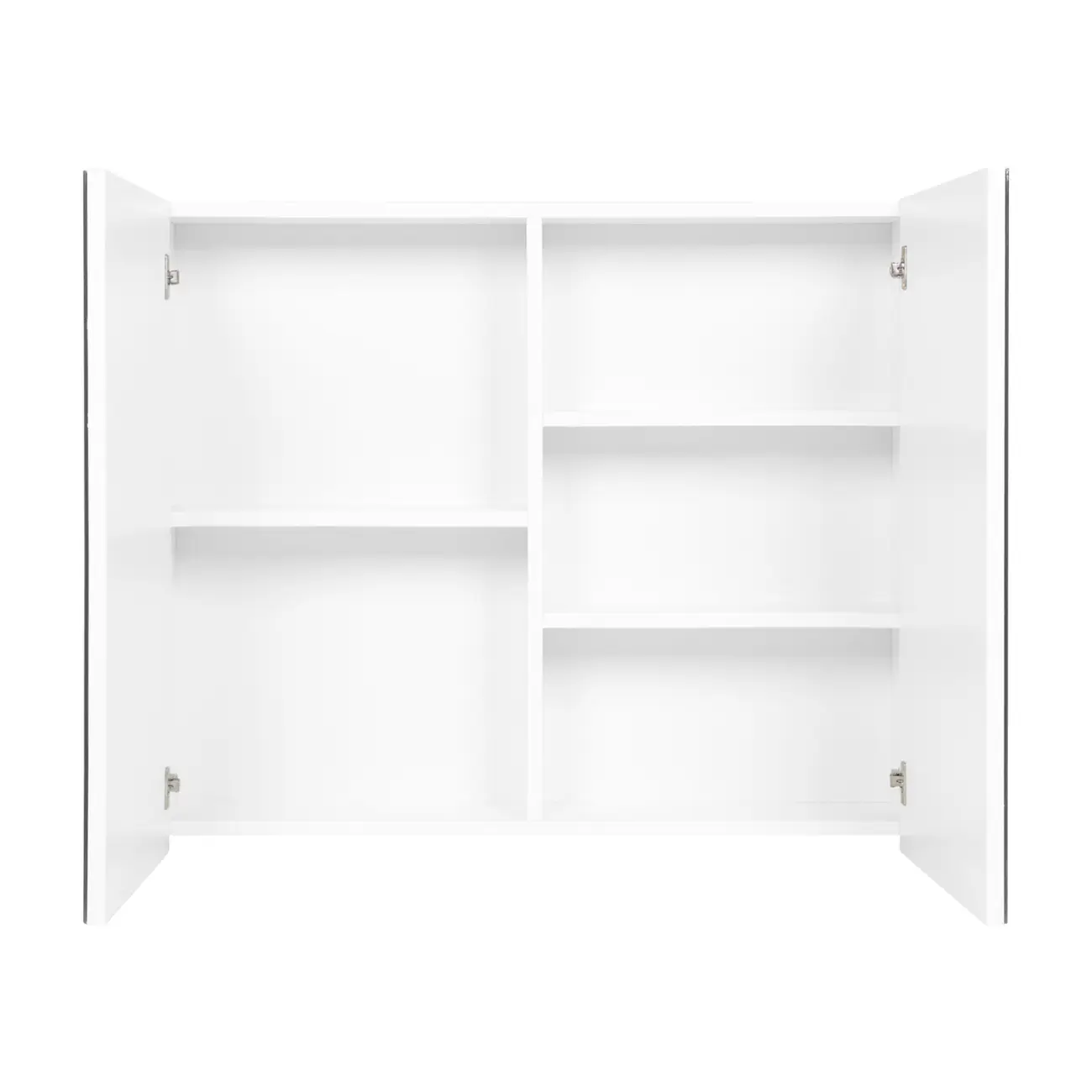 ARMÁRIO DE BANHEIRO COM ESPELHO E 2 PORTAS 77 CM LINED UP - BRANCO/PRATA - Foto 2