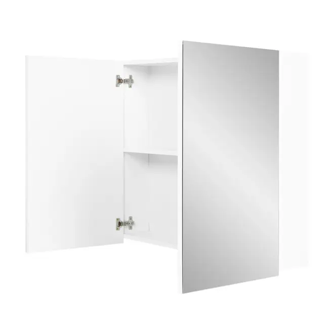 ARMÁRIO DE BANHEIRO COM ESPELHO E 2 PORTAS 77 CM LINED UP - BRANCO/PRATA - Foto 4