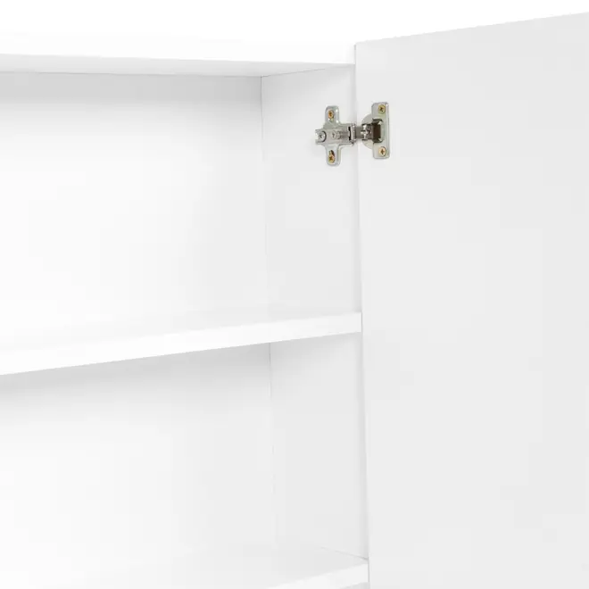 ARMÁRIO DE BANHEIRO COM ESPELHO E 2 PORTAS 77 CM LINED UP - BRANCO/PRATA - Foto 5