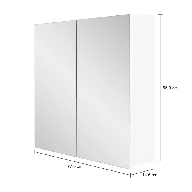 ARMÁRIO DE BANHEIRO COM ESPELHO E 2 PORTAS 77 CM LINED UP - BRANCO/PRATA - Foto 8
