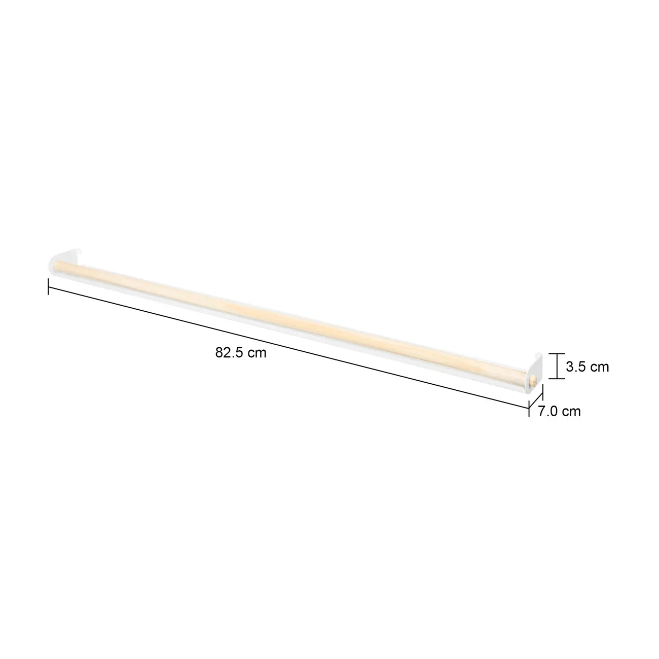 PRATELEIRA 3,5 CM X 82 CM X 7 CM FOLDING - BRANCO/MADEIRA NATURAL - Foto 4