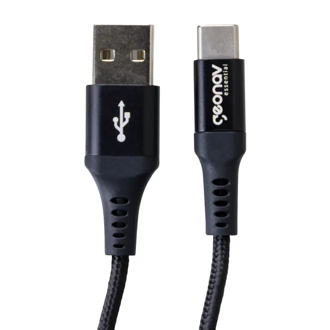 CABO USB-C TECH PLUS - PRETO/PRATA - Foto 1