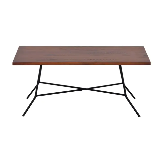 MESA DE CENTRO 80 CM X 45 CM JAHARI - PRETO/NOZES RÚSTICO - Foto 1