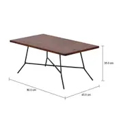 MESA DE CENTRO 80 CM X 45 CM JAHARI - PRETO/NOZES RÚSTICO - Foto 6