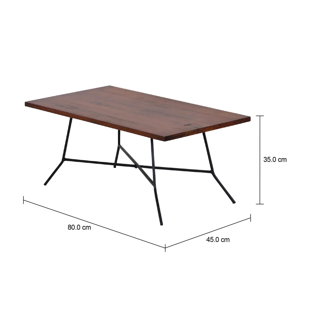 MESA DE CENTRO 80 CM X 45 CM JAHARI - PRETO/NOZES RÚSTICO - Foto 6