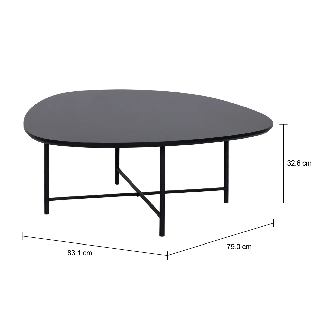 MESA DE CENTRO 83 CM X 79 CM ORGANIQUÊ - PRETO/PRETO - Foto 5