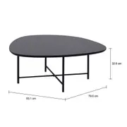 MESA DE CENTRO 83 CM X 79 CM ORGANIQUÊ - PRETO/PRETO - Foto 5