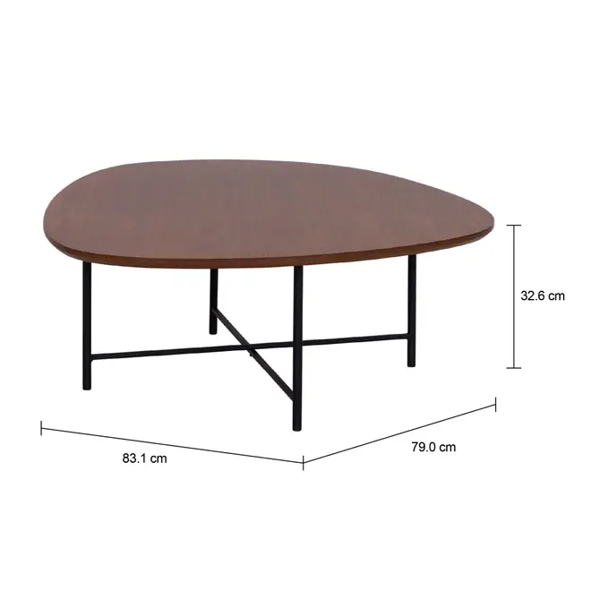 MESA DE CENTRO 83 CM X 79 CM ORGANIQUÊ - PRETO/NOZES - Foto 5
