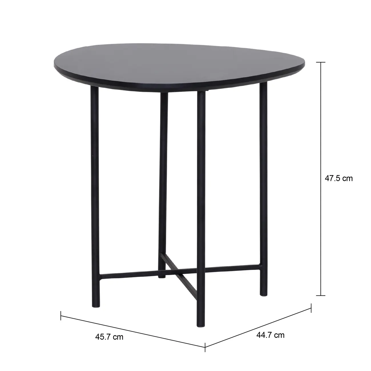 MESA LATERAL 45 CM X 44 CM ORGANIQUÊ - PRETO/PRETO - Foto 4