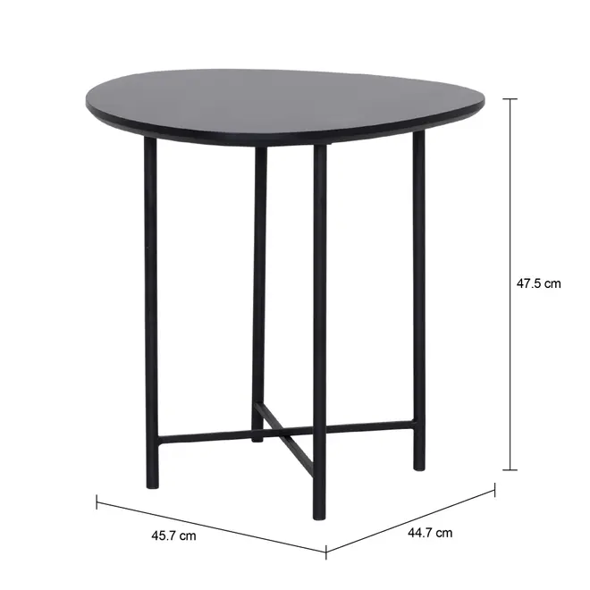 MESA LATERAL 45 CM X 44 CM ORGANIQUÊ - PRETO/PRETO - Foto 4