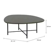 MESA DE CENTRO 83 CM X 79 CM ORGANIQUÊ - PRETO/MUSGO - Foto 5