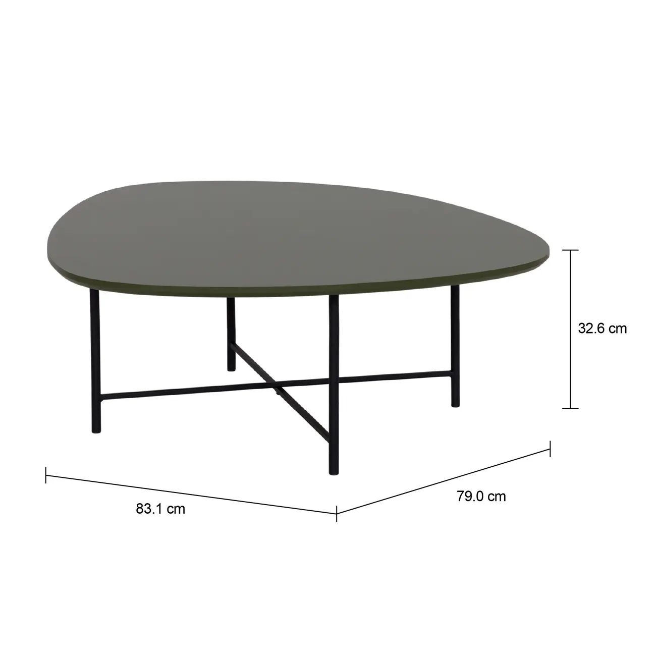 MESA DE CENTRO 83 CM X 79 CM ORGANIQUÊ - PRETO/MUSGO - Foto 5