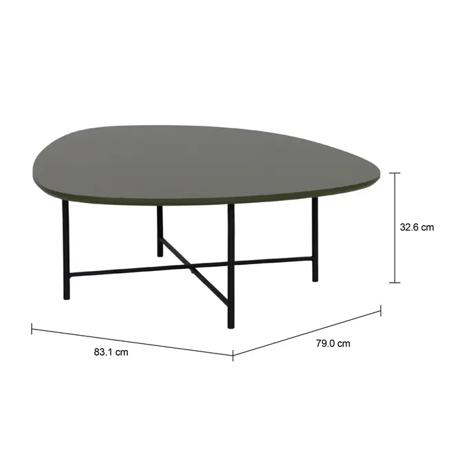 MESA DE CENTRO 83 CM X 79 CM ORGANIQUÊ - PRETO/MUSGO - Foto 5