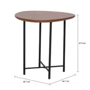 MESA LATERAL 45 CM X 44 CM ORGANIQUÊ - PRETO/NOZES - Foto 4