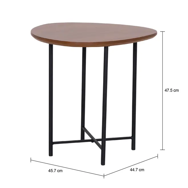 MESA LATERAL 45 CM X 44 CM ORGANIQUÊ - PRETO/NOZES - Foto 4
