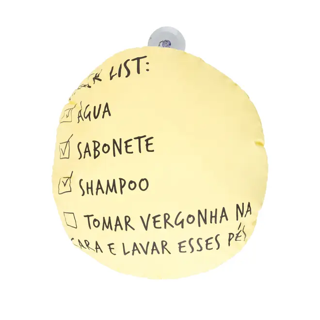 TOUCA PARA BANHO COM VENTOSA CHECK LIST SINCERO - LIMÃO SICILIANO/PRETO - Foto 1