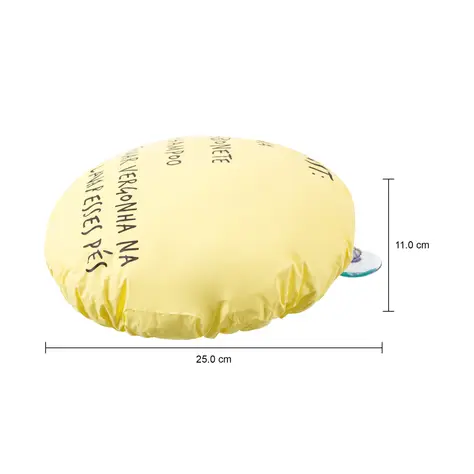 Imagem com medidas do produto TOUCA PARA BANHO COM VENTOSA CHECK LIST SINCERO