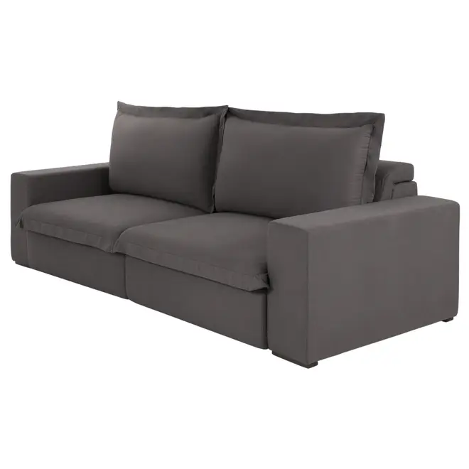 SOFÁ RETRÁTIL E RECLINÁVEL BIPARTIDO 3 LUGARES HALKI - SARJA GRIS BRULÉ - Foto 2