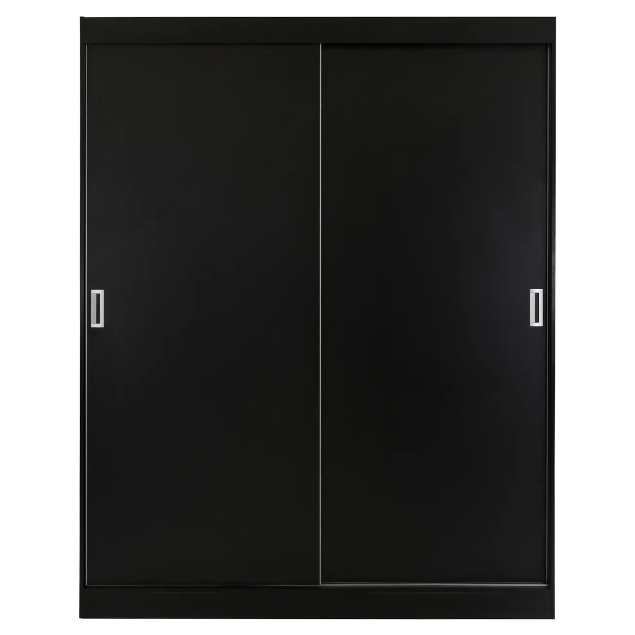 GUARDA-ROUPA DE CASAL 2 PORTAS DE CORRER 1,60 M FLOW - PRETO/BRANCO - Foto 1