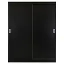PRETO/BRANCO - GUARDA-ROUPA DE CASAL 2 PORTAS DE CORRER 1,60 M FLOW