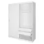 GUARDA-ROUPA DE CASAL 2 PORTAS DE CORRER 1,80 M FLOW - BRANCO - Foto 4