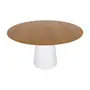 MESA DE JANTAR REDONDA 1,35 M MAK WOOD - BRANCO/FREIJÓ - Foto 2