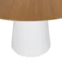 MESA DE JANTAR REDONDA 1,35 M MAK WOOD - BRANCO/FREIJÓ - Foto 4