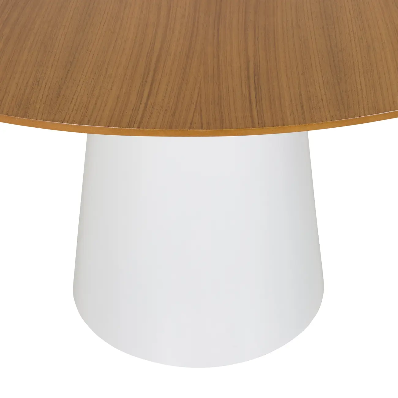 MESA DE JANTAR REDONDA 1,35 M MAK WOOD - BRANCO/FREIJÓ - Foto 4