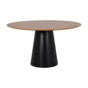 MESA REDONDA 1,35 M MAK WOOD - PRETO/NOZES - Foto 1