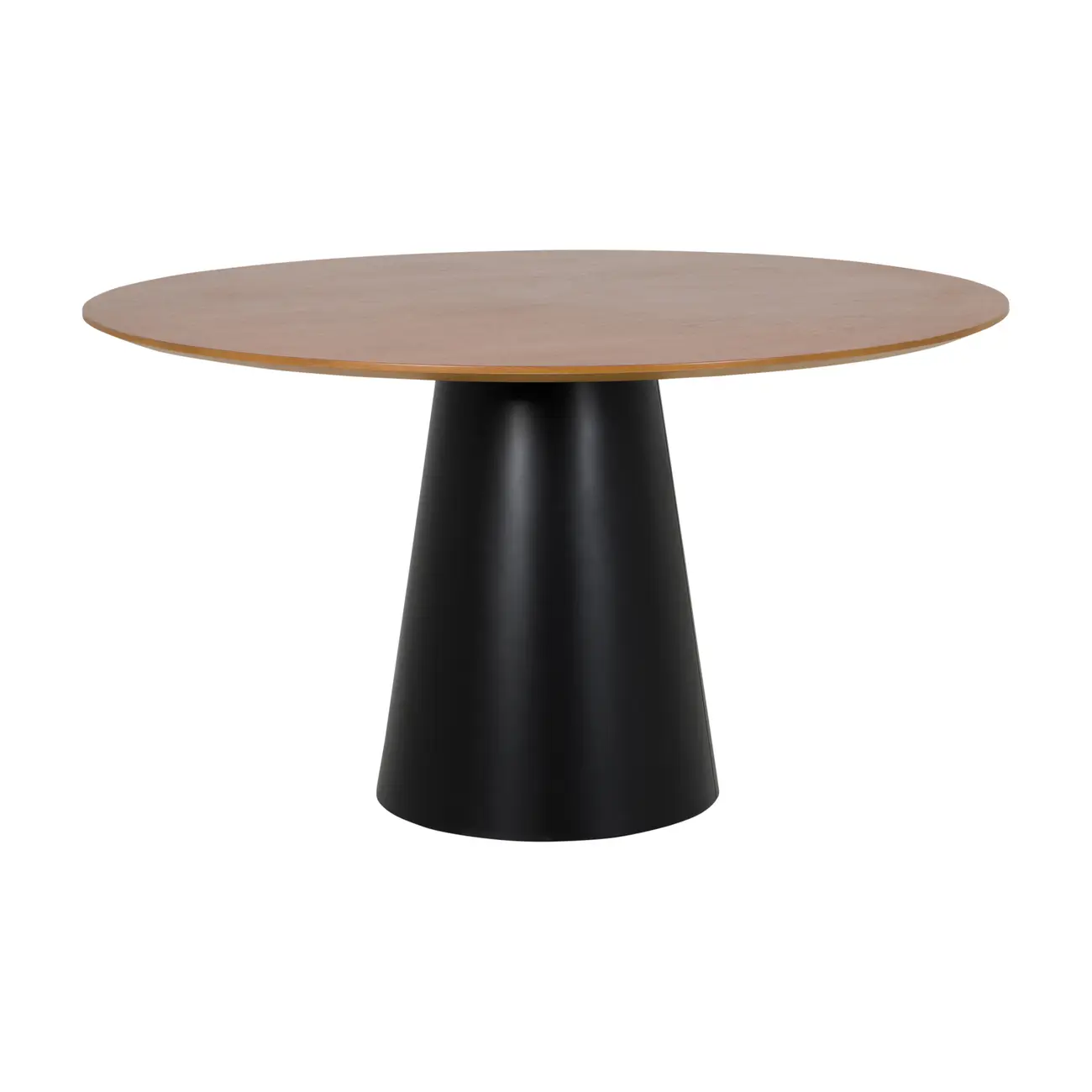 MESA REDONDA 1,35 M MAK WOOD - PRETO/NOZES - Foto 1