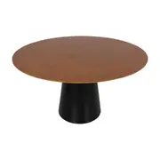 MESA REDONDA 1,35 M MAK WOOD - PRETO/NOZES - Foto 2