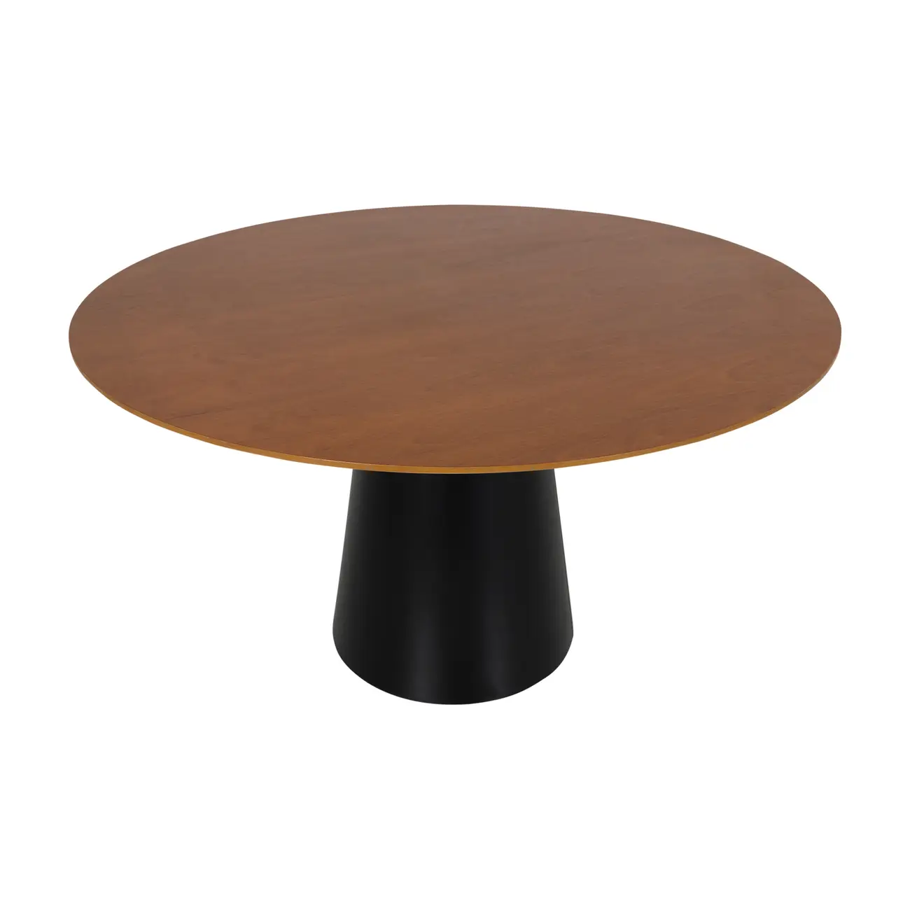 MESA REDONDA 1,35 M MAK WOOD - PRETO/NOZES - Foto 2