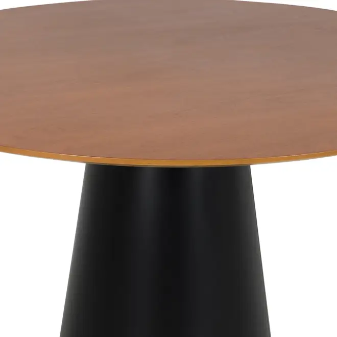 MESA REDONDA 1,35 M MAK WOOD - PRETO/NOZES - Foto 4