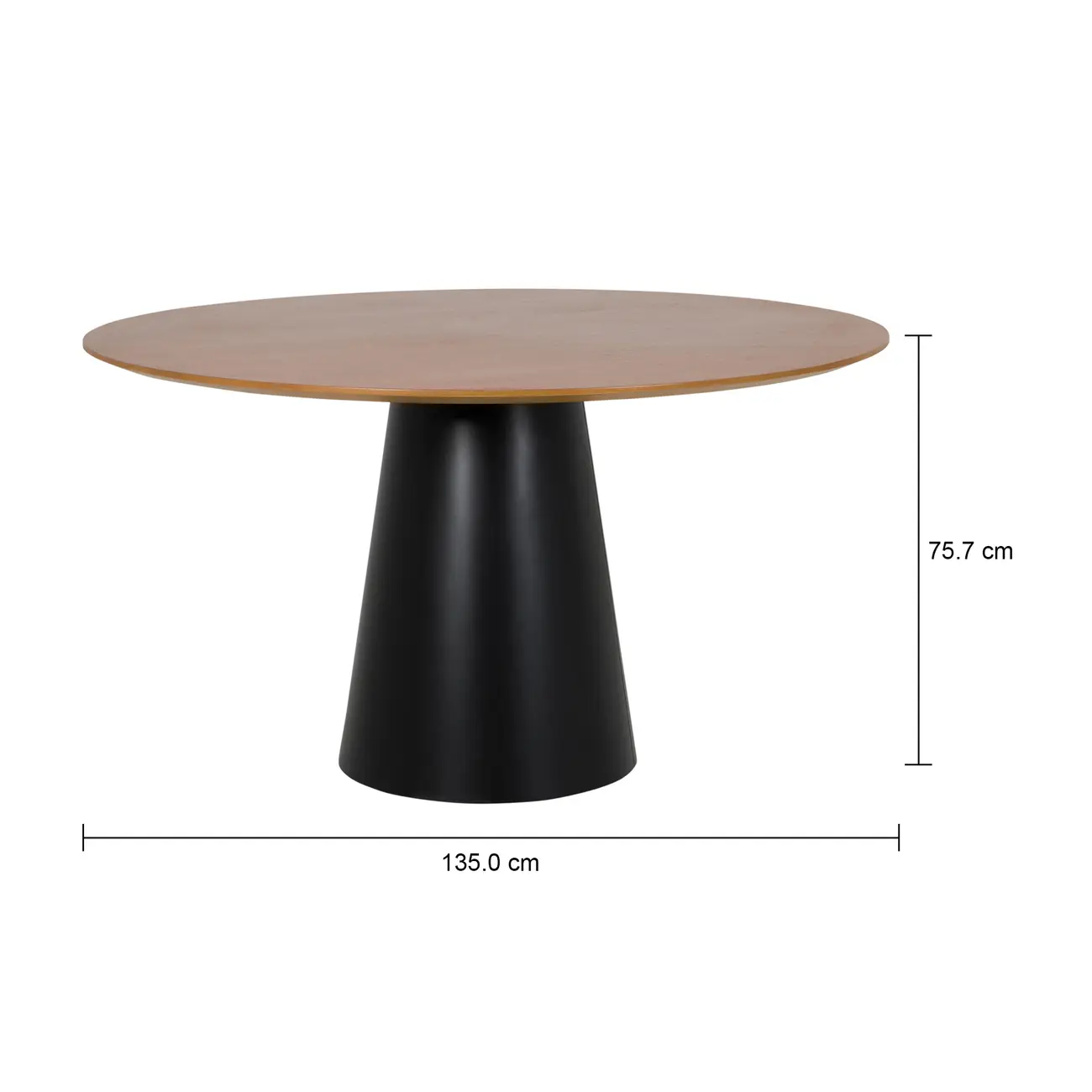 MESA REDONDA 1,35 M MAK WOOD - PRETO/NOZES - Foto 5
