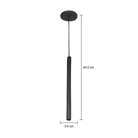 Imagem com medidas do produto LUMINÁRIA DE TETO 40 CM TUBING