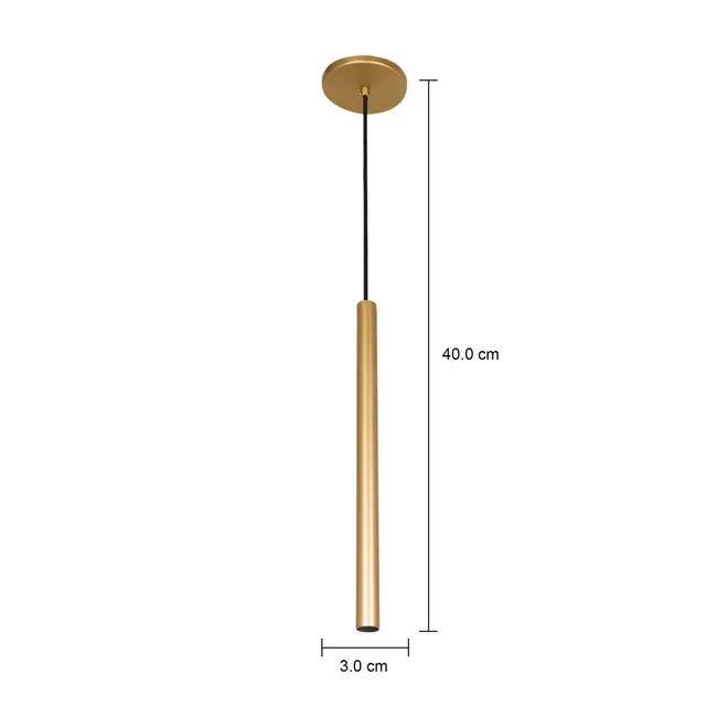LUMINÁRIA DE TETO 40 CM TUBING - DOURADO - Foto 5