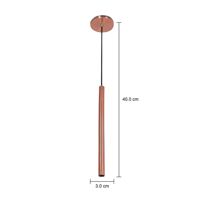 LUMINÁRIA DE TETO 40 CM TUBING - COBRE - Foto 5