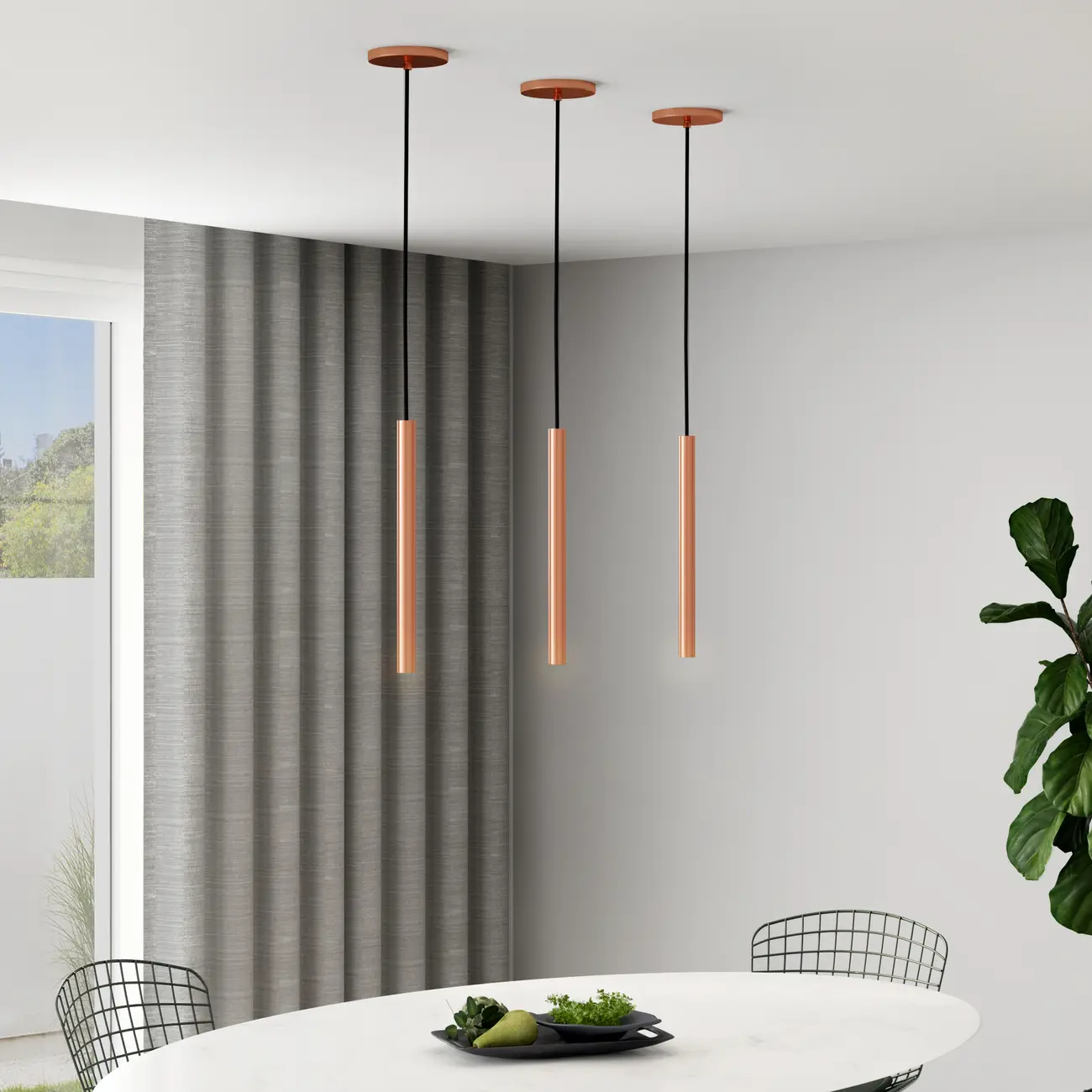 LUMINÁRIA DE TETO 40 CM TUBING - COBRE - Foto 6