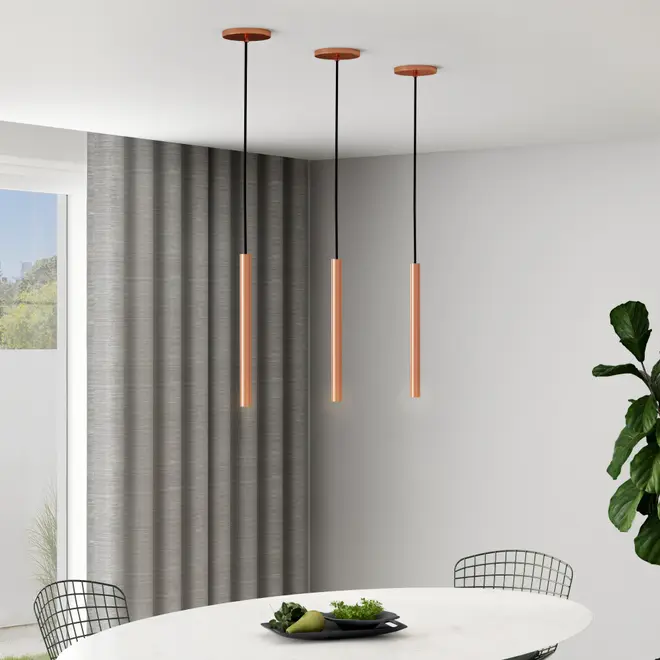 LUMINÁRIA DE TETO 40 CM TUBING - COBRE - Foto 6