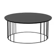 MESA DE CENTRO REDONDA 70 CM HELMON - PRETO/PRETO - Foto 1